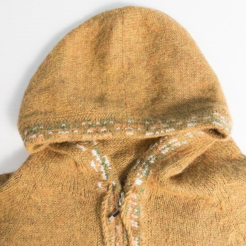 The Alpaca Connection Handmade Full Zip Hooded Sweater Medium* Tan Boho Granola - Picture 7 of 16